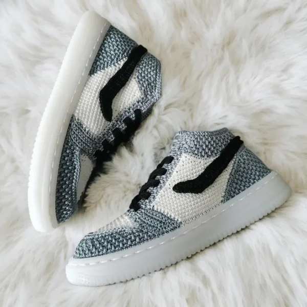 Crochet Sneakers Slippers Adult- Custom Retro High Tops | Trendy Streetwear Gift for Sneakerheads | Knitted Plush Booties for Men & Women