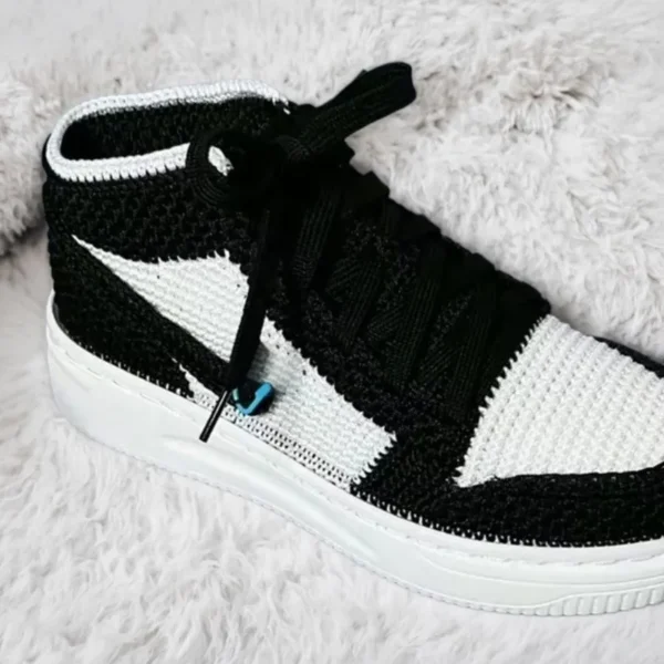 Crochet Sneakers Slippers Adult- Custom JD1 Retro High Tops | Knitted Plush Booties
