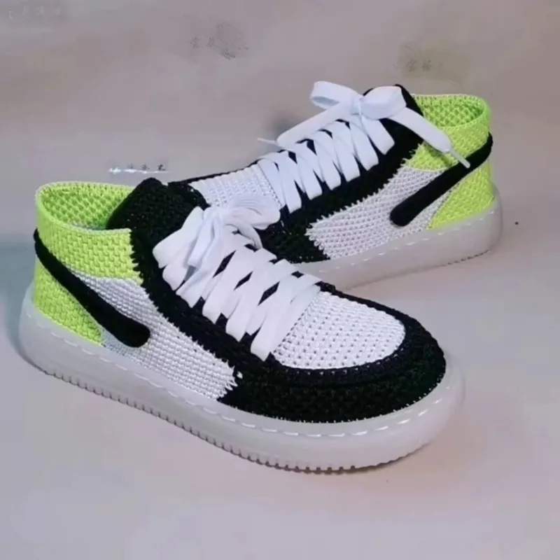 Crochet Sneakers Slippers Adult- Custom JD1 Retro High Tops | Knitted Plush Booties - Image 6