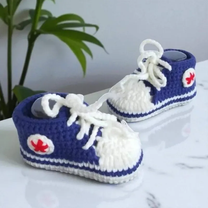 Handmade Crochet Baby Sneaker Booties – Newborn Baby Gift, Classic Star Chuck Style, Custom Colors Available - Image 8