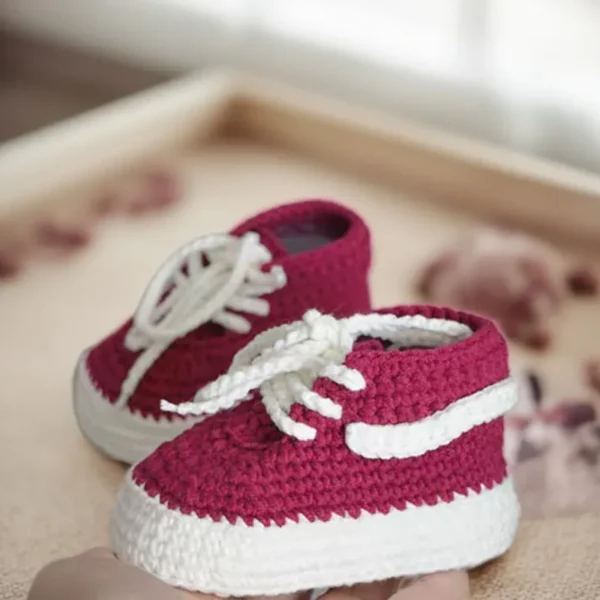 Crochet Sneakers Baby Booties Vans Style– Handmade Baby Shower Gift for Boy or Girl First Birthday