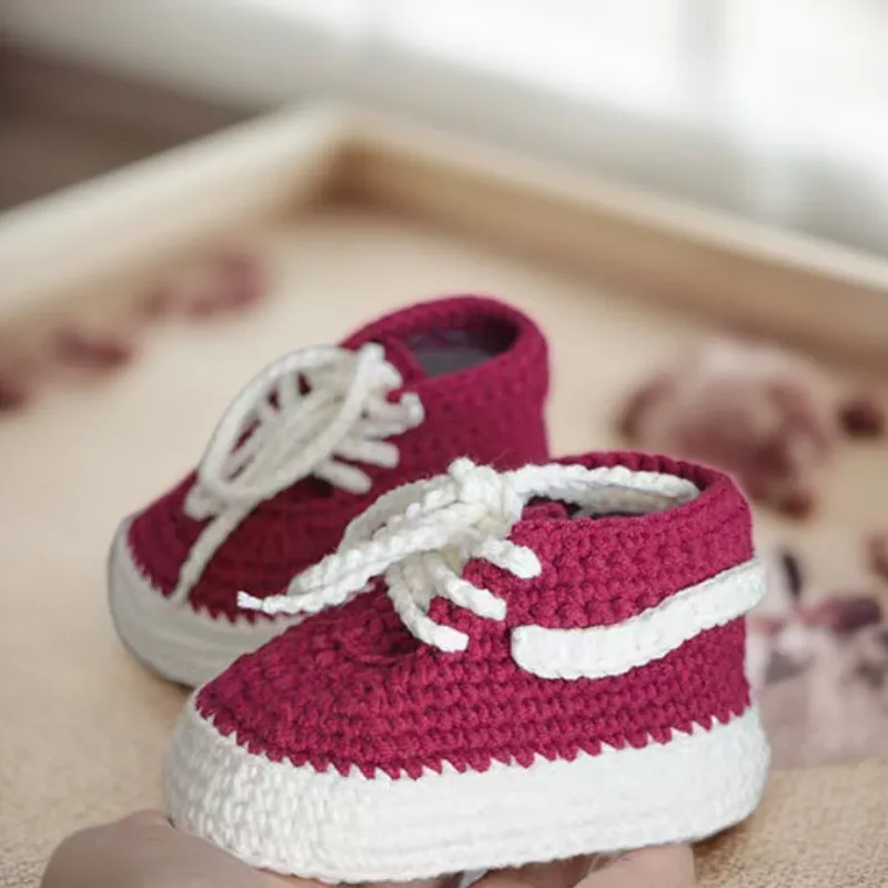 Crochet Sneakers Baby Booties Vans Style– Handmade Baby Shower Gift for Boy or Girl First Birthday - Image 3
