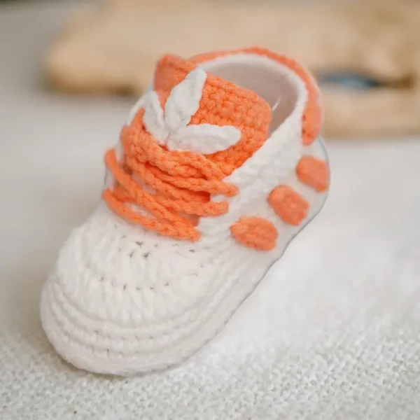 Crochet Sneakers Baby Booties Three Stripes-Newborn Baby Gift, New Mom Baby Shower Gift,