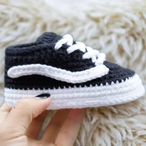 Crochet Sneakers Baby Booties Vans Style– Handmade Baby Shower Gift for Boy or Girl First Birthday