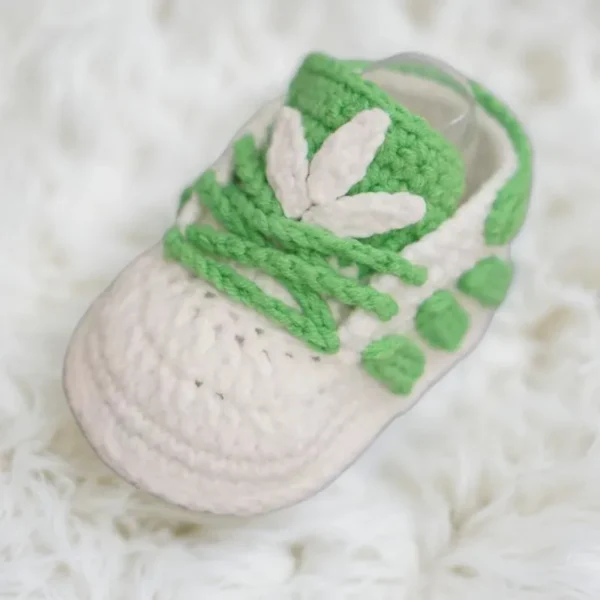 Crochet Sneakers Baby Booties Three Stripes-Newborn Baby Gift, New Mom Baby Shower Gift,