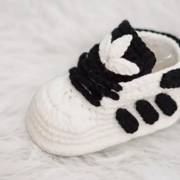 Crochet Sneakers Baby Booties Three Stripes-Newborn Baby Gift, New Mom Baby Shower Gift,